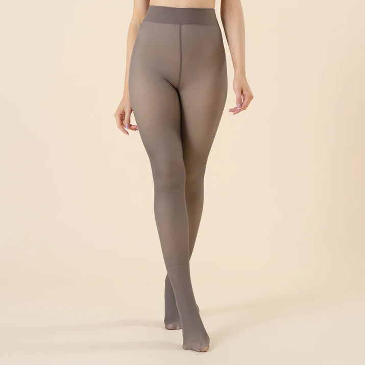 Padded Thickened Pantyhose Girl Outer Wear Fake Translucent Meat Extra Large Size One Word Crotch Bottoms Warm Women Bare Legs
