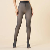 Padded Thickened Pantyhose Girl Outer Wear Fake Translucent Meat Extra Large Size One Word Crotch Bottoms Warm Women Bare Legs